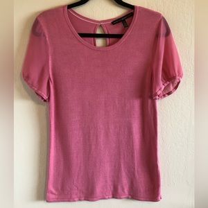 WHBM Melon Blouse Seer Sleeves NWOT Size Medium